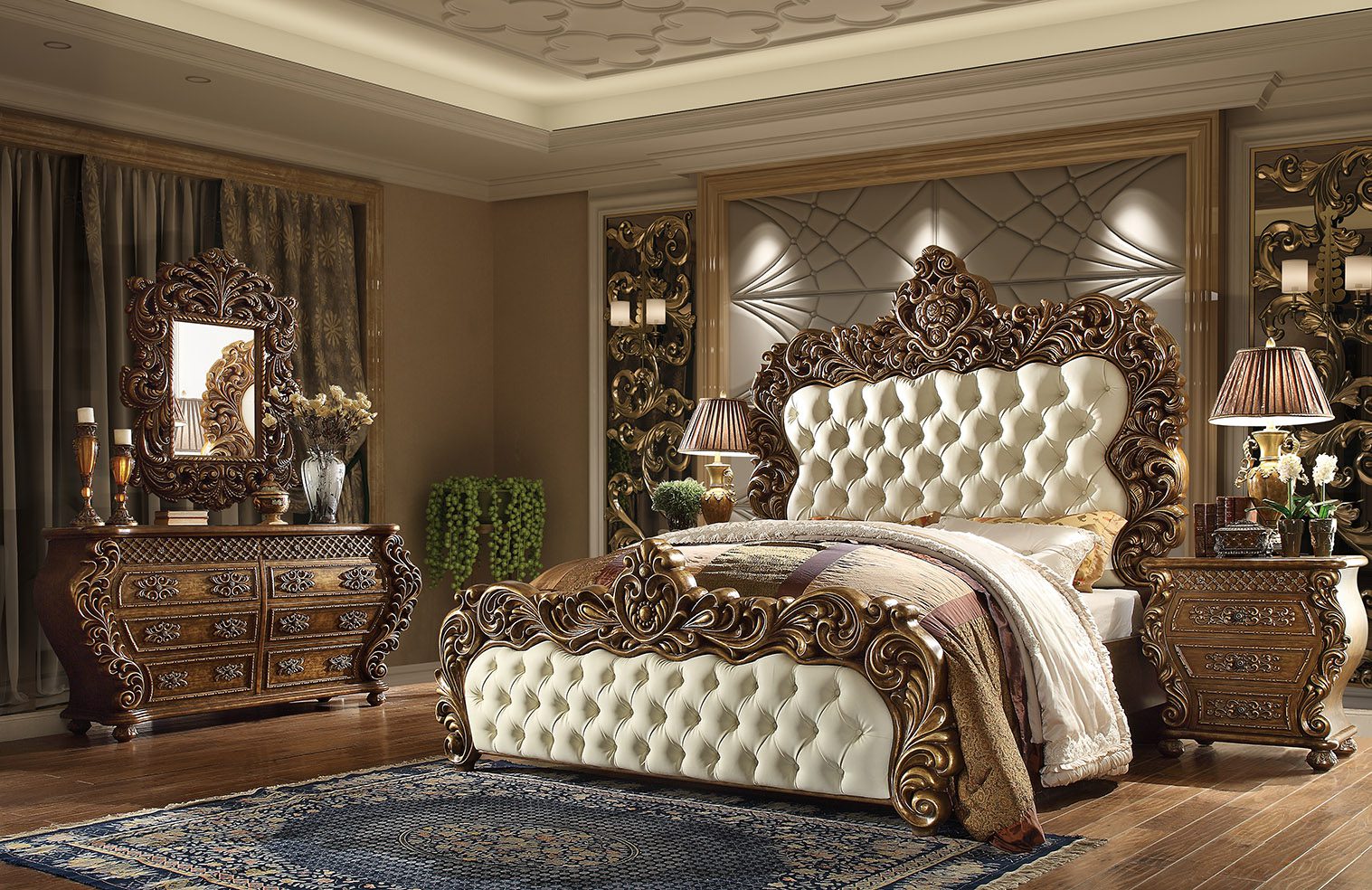 Luxury 5Pcs Bedroom Set Hd-8011 By Homey Design | Mobilia Cleopatra 3 Luxury 5PCs Bedroom Set HD-8011 By Homey Design - Image 1