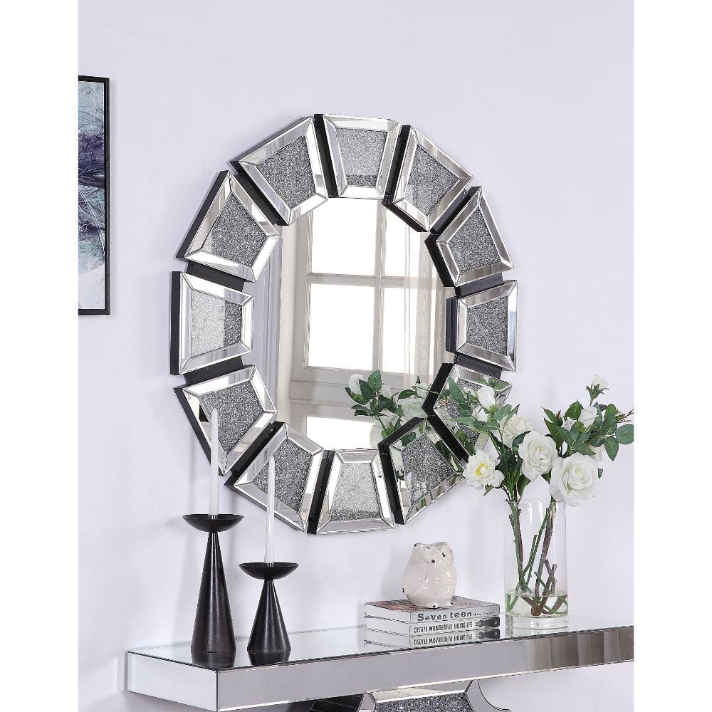Nowles Wall Decor In Mirrored & Faux Stones By Acme | Mobilia Cleopatra 3 Nowles Wall Decor In Mirrored & Faux Stones by ACME - Image 1