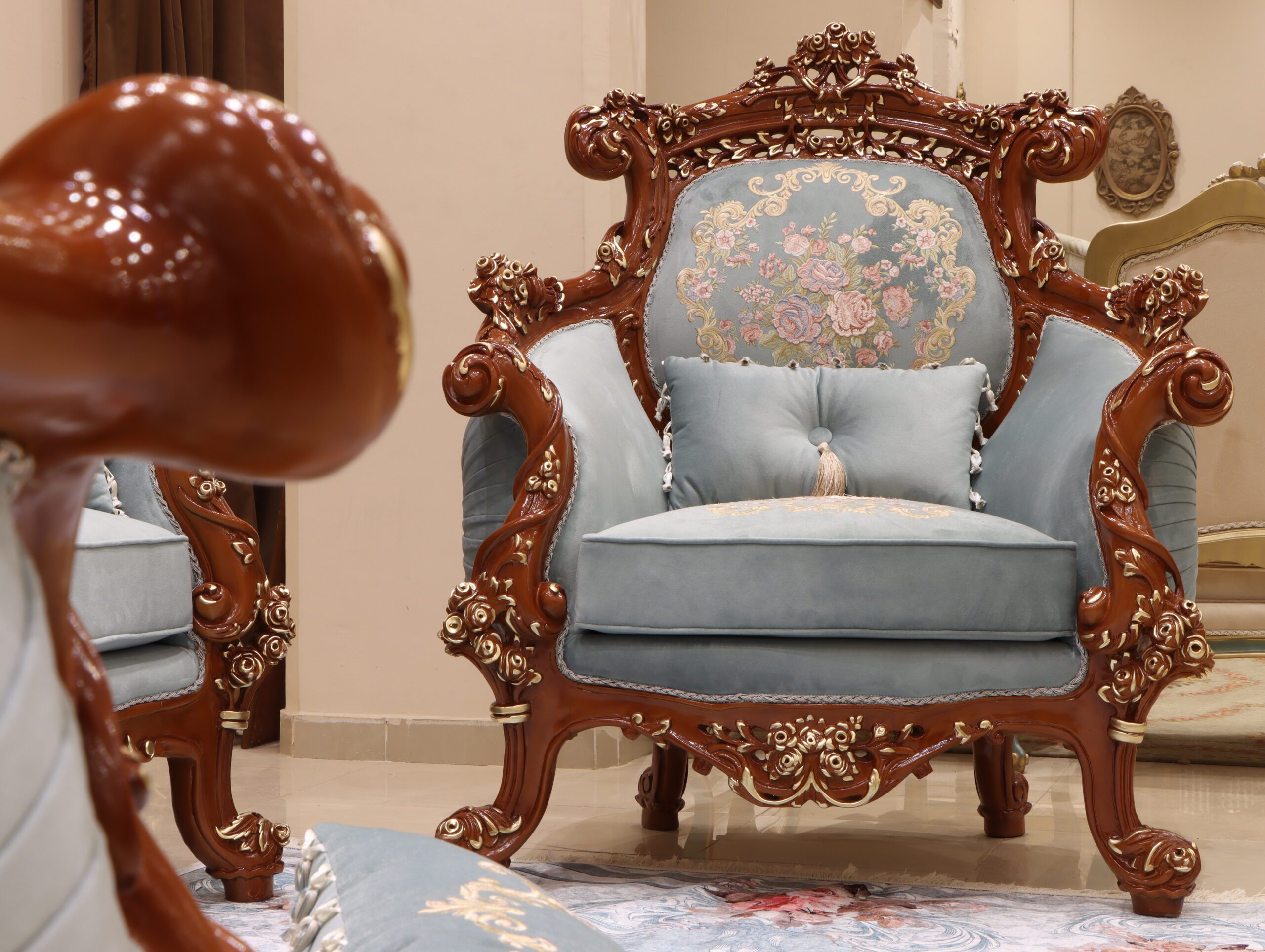 Handmade Zayn Mint Green Chair | Mobilia Cleopatra 3 Handmade Zayn Mint Green Chair - Image 1
