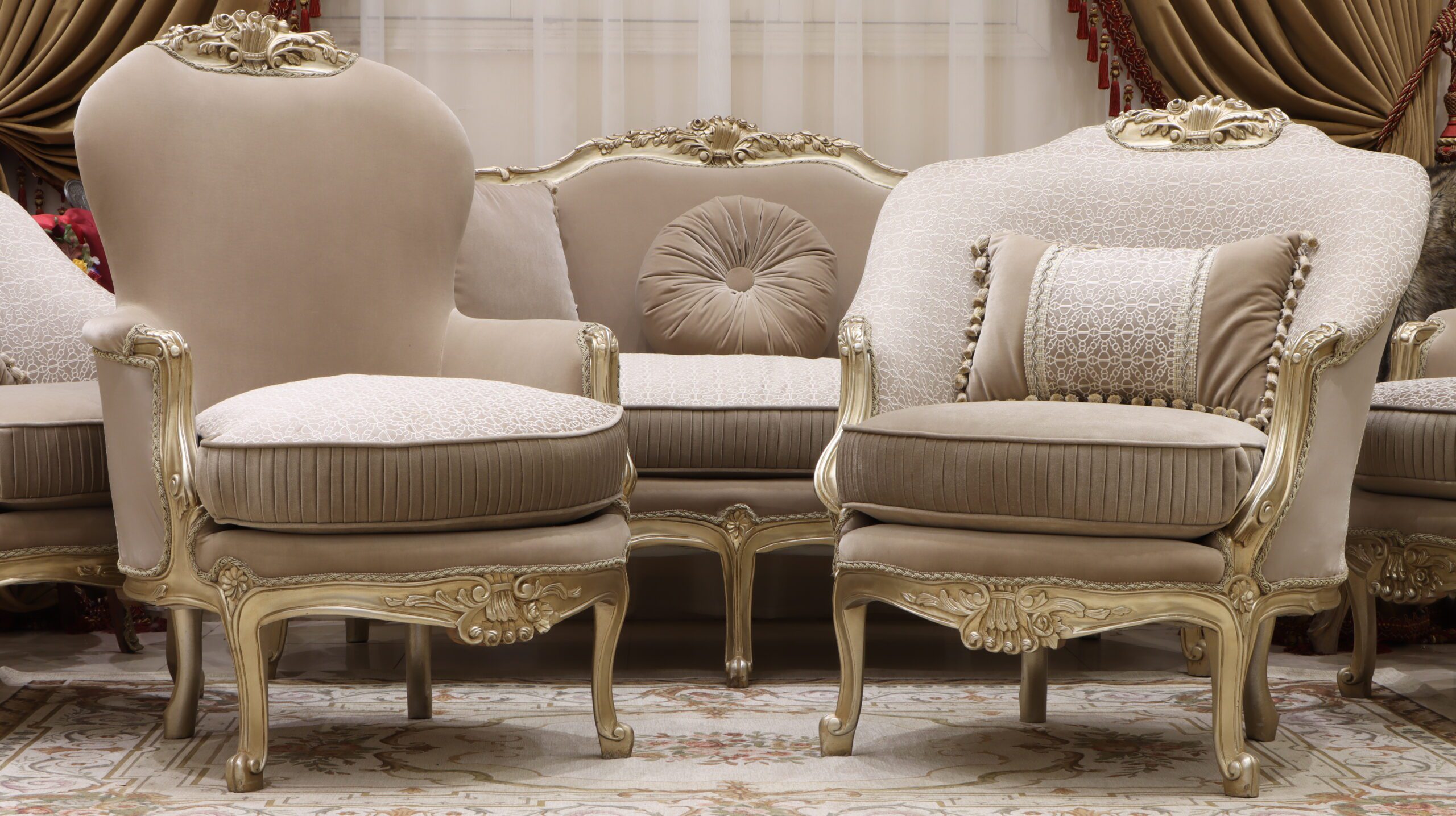 Handmade Omega Beige Chair | Mobilia Cleopatra 3 Handmade Omega Beige Chair - Image 1