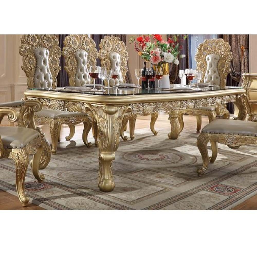 Cabriole Gold Dining Table By Acme | Mobilia Cleopatra 3 Cabriole Gold Dining Table by ACME - Image 1