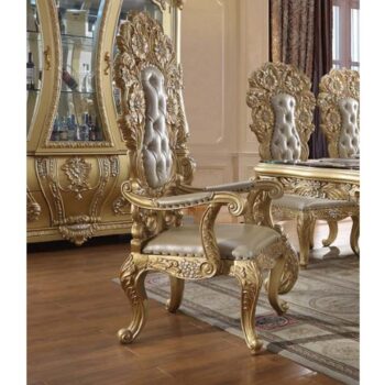Cabriole Arm Chair Set of 2 by ACME