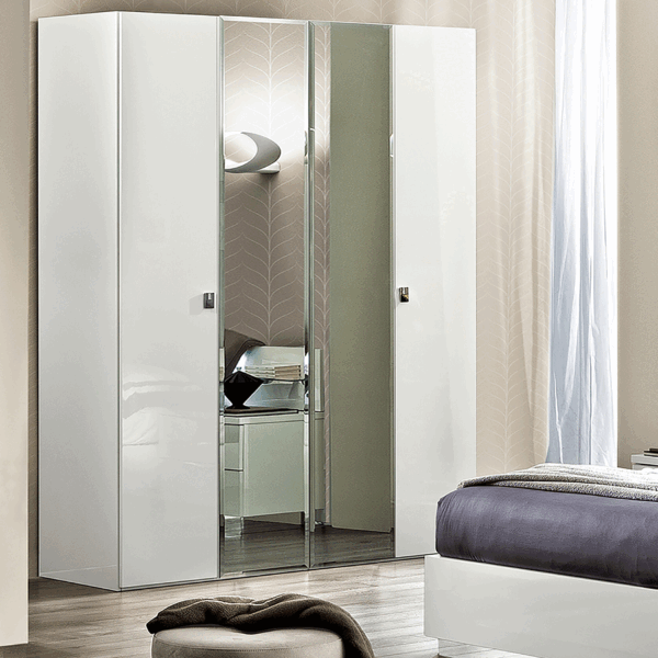 High Gloss Lacquer Onda LEGNO White Bedroom Set p9245 By ESF Furniture - Image 7