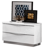 High Gloss Lacquer Onda White Nightstand i26120 By ESF Furniture - Image 2
