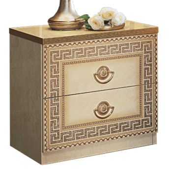 High Gloss Lacquer Aida Ivory Nightstand i27439 By ESF Furniture
