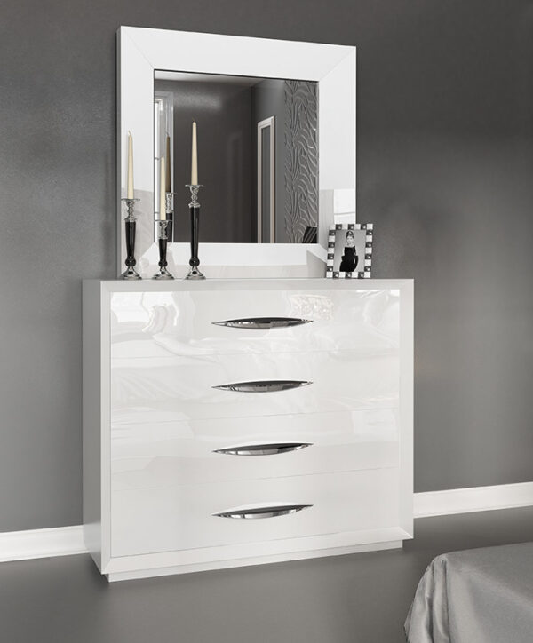 High Gloss Lacquer, Mat Carmen Bedroom Set White p7227 By ESF Furniture - Image 4