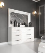 High Gloss Lacquer, Mat Carmen Bedroom Set White p7227 By ESF Furniture - Image 5