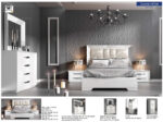 High Gloss Lacquer, Mat Carmen Bed White p11781 By ESF Furniture - Image 2