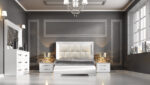 High Gloss Lacquer, Mat Carmen Bed White p11781 By ESF Furniture - Image 3