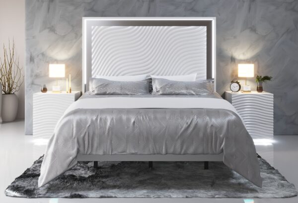 Shiny Wave Bedroom Set White p12666 By ESF Furniture - Image 3