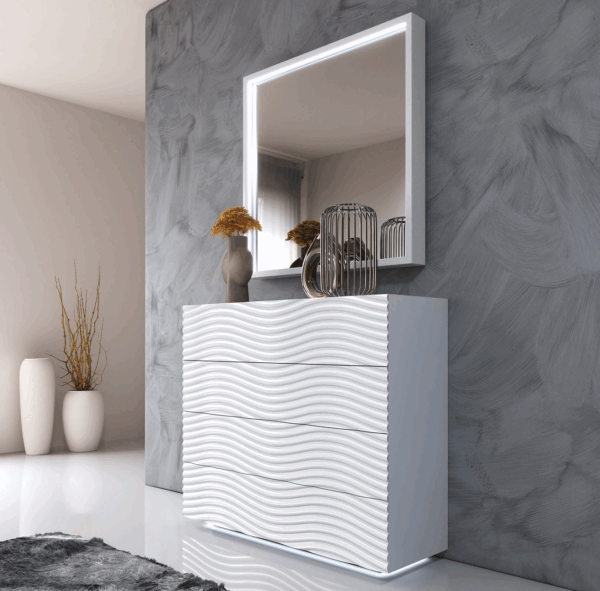 Wave Dressers / mirrors White p12673 By ESF Furniture - Image 6