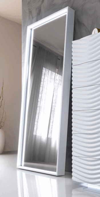Wave WHITE mirror for double dresser p13084 By ESF Furniture