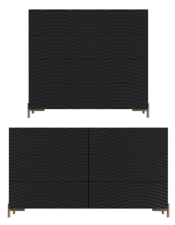 Wave Dressers / Mirrors Dark grey p12671 By ESF Furniture