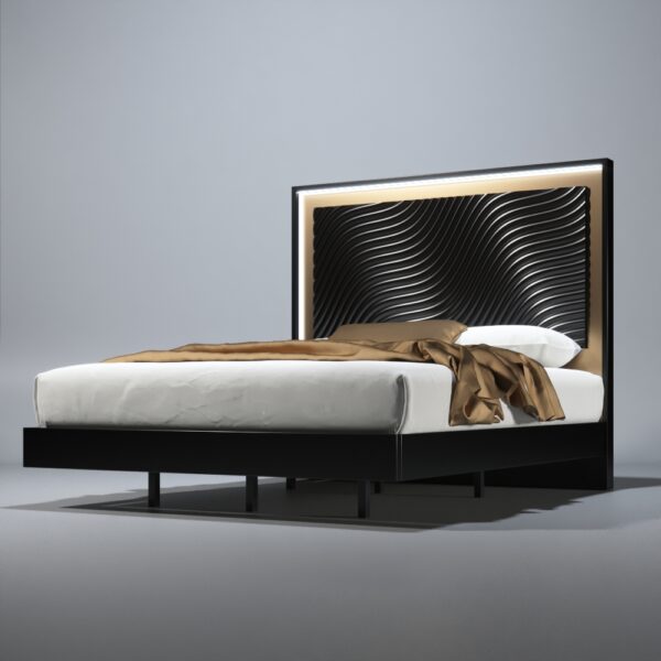 Wave Bed Dark grey p12668 By ESF Furniture - Image 2