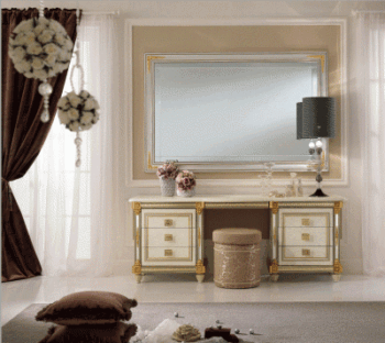 High Gloss Lacquer, Mat Liberty Vanity Dresser p11506 By ESF Furniture
