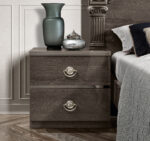 High Gloss Lacquer Nabucco Night Bedroom Set Silver Birch p12159 By ESF Furniture - Image 6