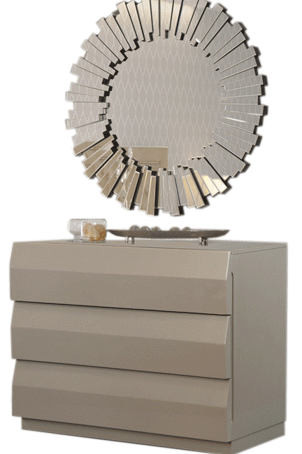 C-152 Dresser Wooden with 3 drawers Color: Champagne high gloss – Bedroom Dressers