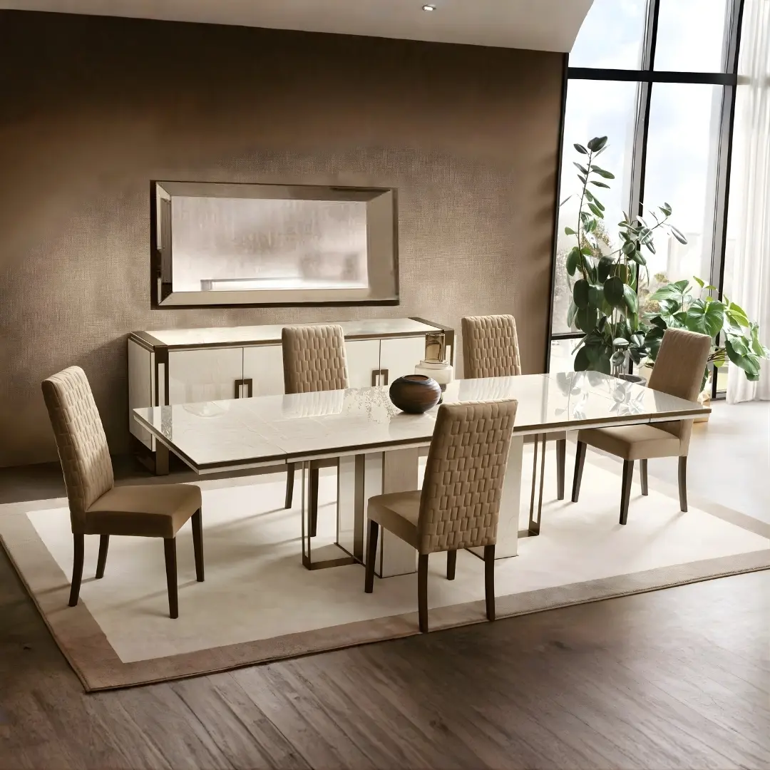 High Gloss Lacquer Poesia Dining Room Set By Esf Furniture | Mobilia Cleopatra 3 High Gloss Lacquer Poesia Dining Room Set
