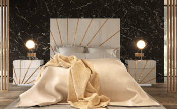 Oro White Ks Bed w/Light *Needs wooden slat frame