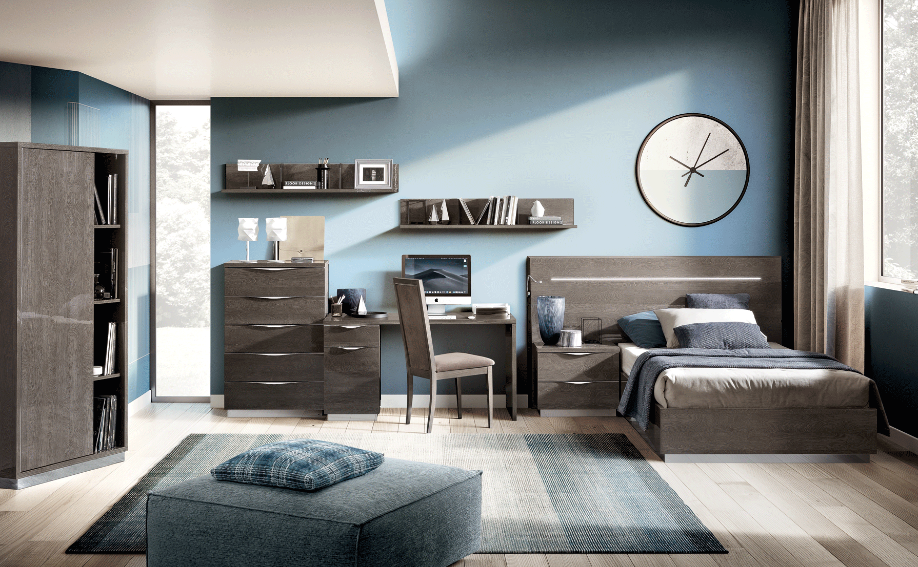 Platinum Kids Bedroom Set P8660 By Esf Furniture | Mobilia Cleopatra 3 Platinum-Kids-Bedroom