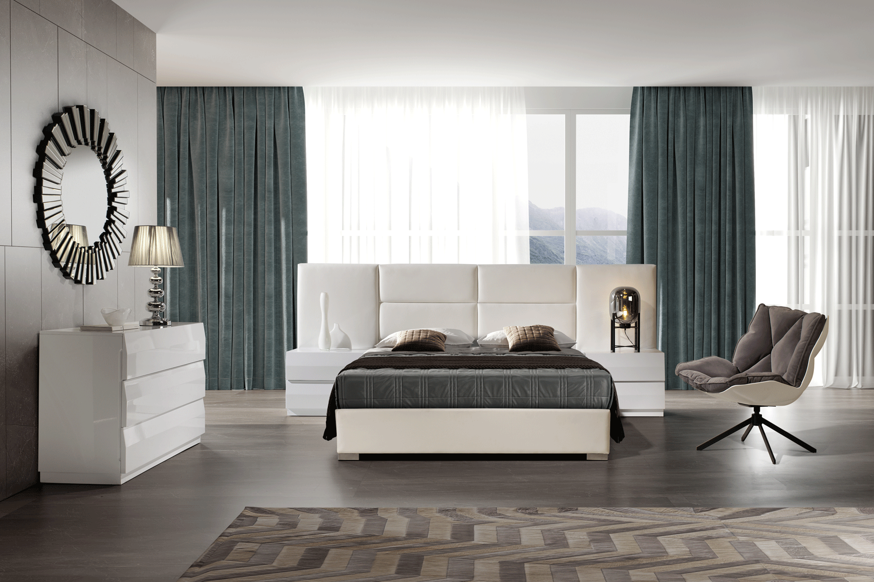 851 Sara Bedroom Set W/Wings, M-152, C-152, E-100, Dc-506, Yp440-N P11190 By Esf Furniture | Mobilia Cleopatra 3 Spain_Sara-Bed-with-Storage