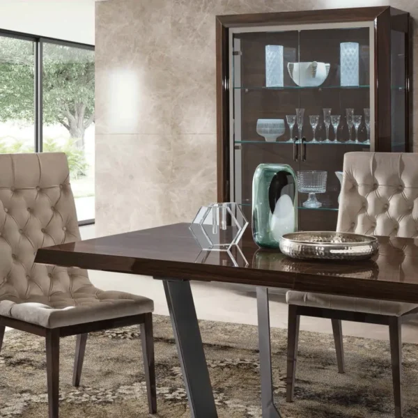 High Gloss Lacquer Elite Day Walnut Dining Room Set Additional Items