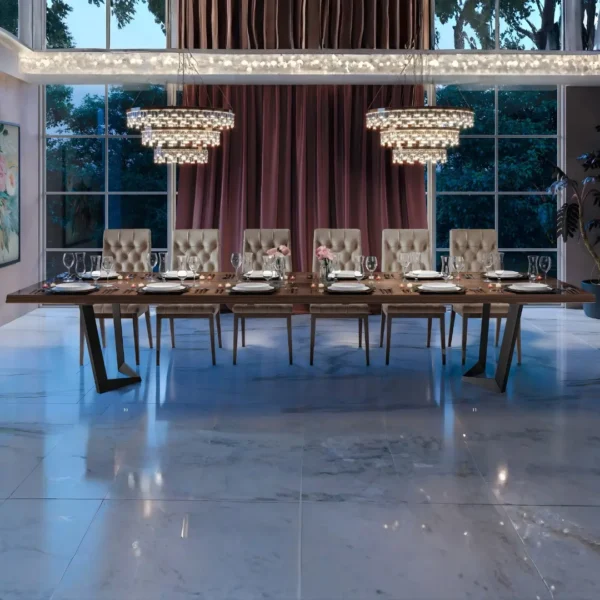 High Gloss Lacquer Elite Day Walnut Dining Room Set Additional Items