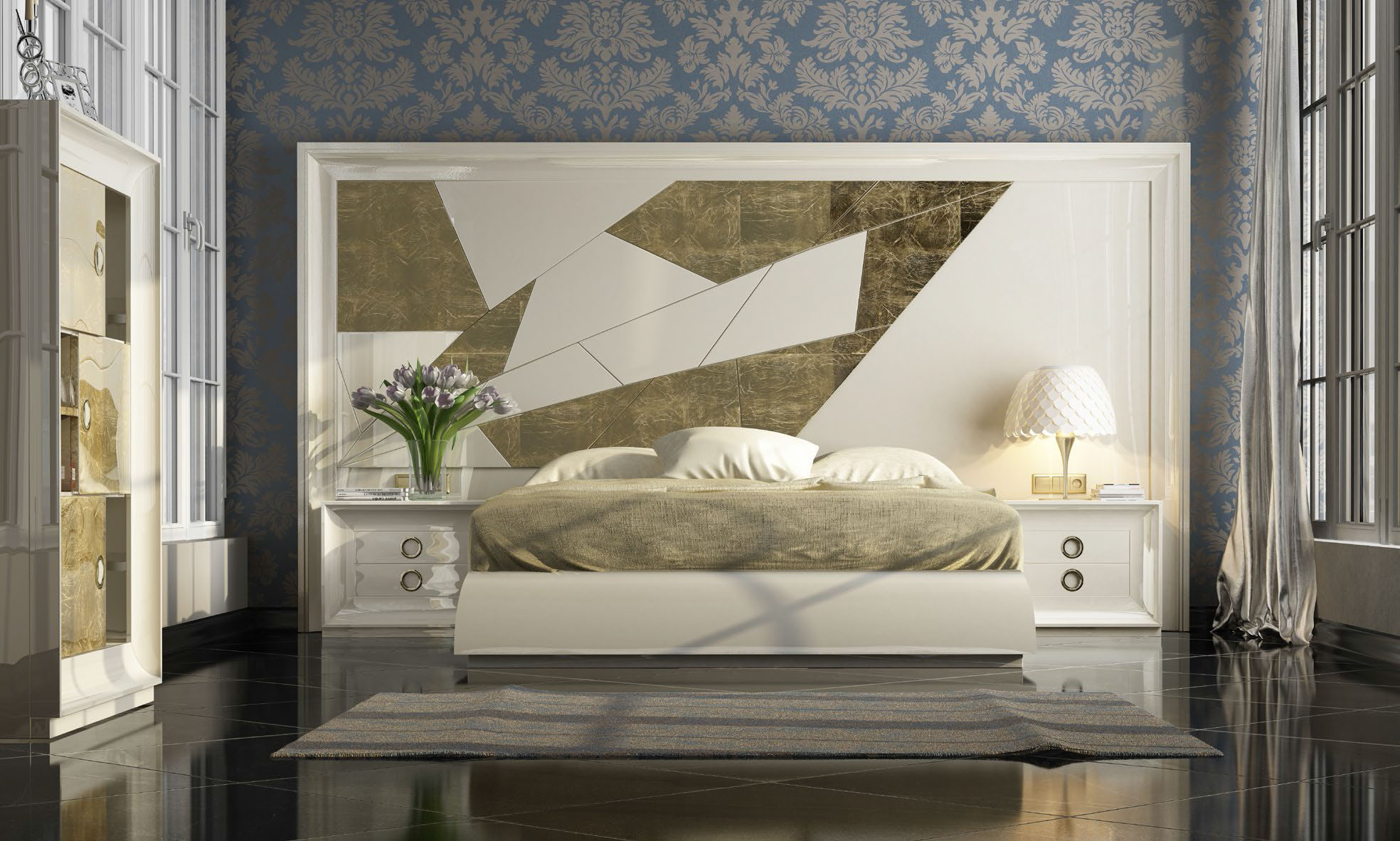 DOR 96 White Gold Bedroom Furniture