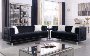 Black Modern Tufted 2 PC Living Room Set By McFerran