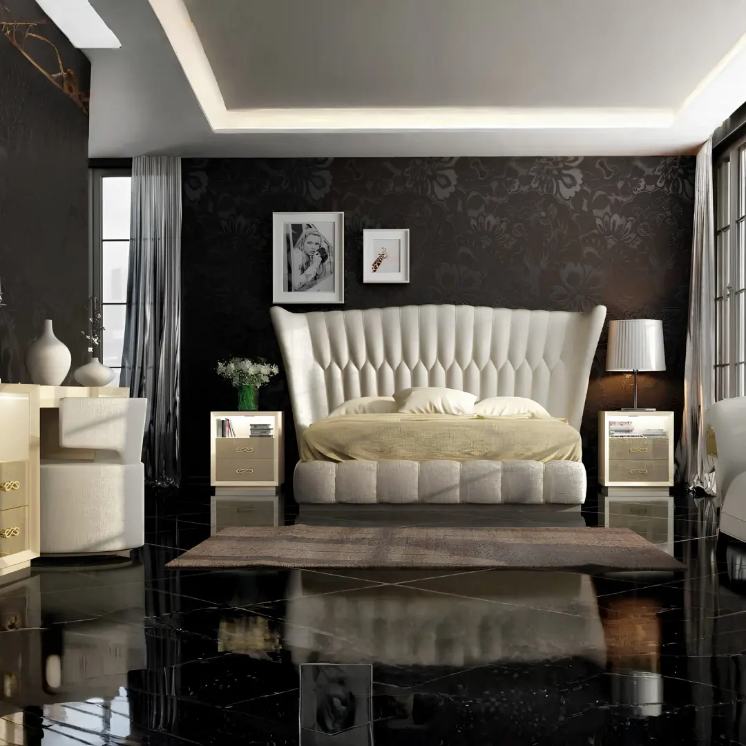 Dor 52 Modern White Bedroom Set By Esf Furniture | Mobilia Cleopatra 3 Modern White Bedroom Set