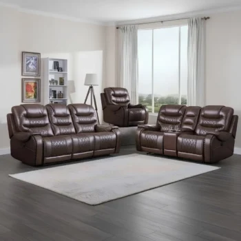 Leather Brown 2 Pc Sofa Set By McFerran