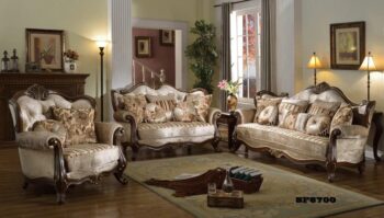 Wooden Frame beige 2PC Living Set by McFerran