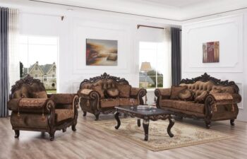Classic Brown Wooden 2PC Living Set By McFerran