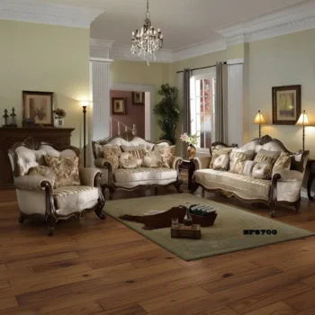 Wooden Frame beige 2PC Living Set by McFerran
