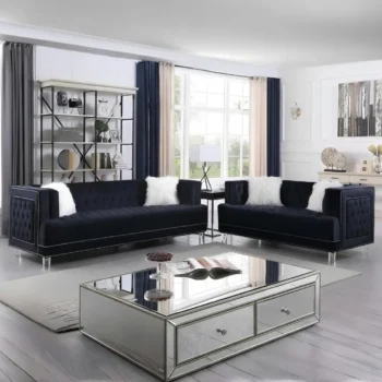 Black Modern Tufted 2 PC Living Room Set By McFerran