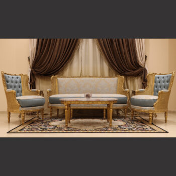 MC-18 magical blue Neoclassic sofa set.