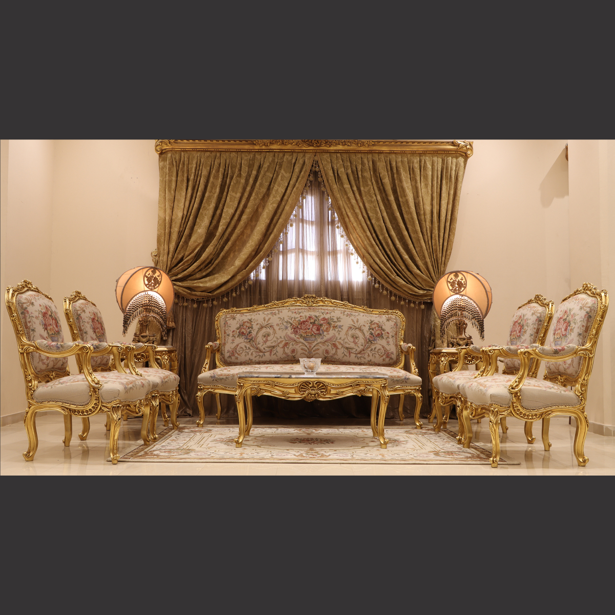 MC-29 natural beige Neoclassic sofa set . 3