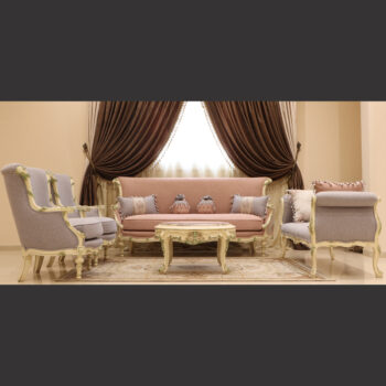 MC-51 titanium / blush Neoclassic sofa set.