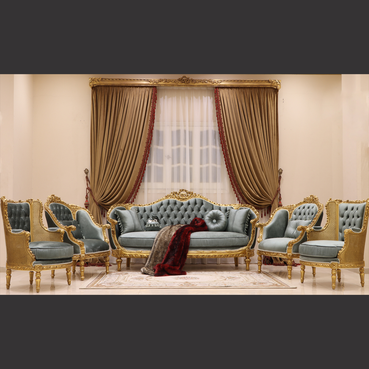 Mc-55 Oceana Rococo Sofa Set. | Mobilia Cleopatra 3 MC-55 oceana Rococo sofa set. - Image 1