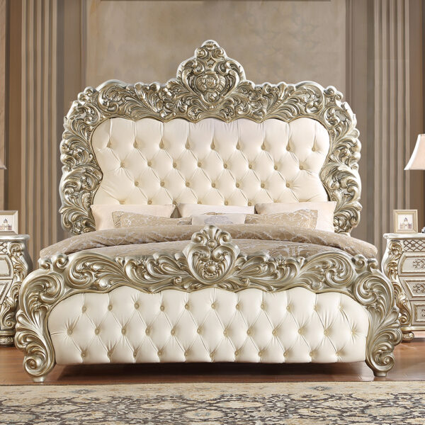 Metallic Champagne Hd-8011 – Bed By Homey Design | Mobilia Cleopatra 3 HD-8011-CHAM-BED