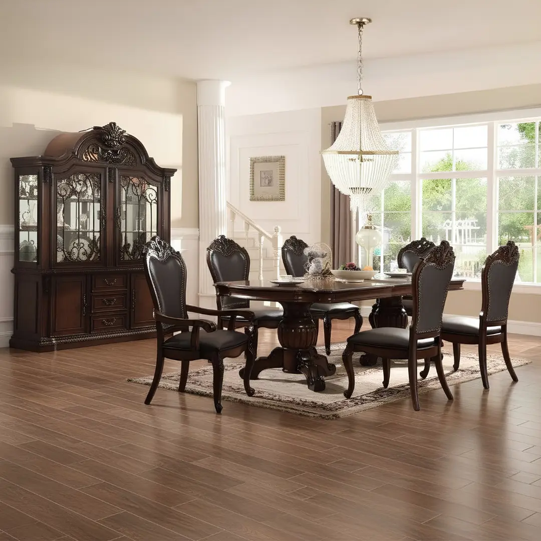 Dark Brown Dining Side Chair Set Of 2 By Mcferran | Mobilia Cleopatra 3 Dark Brown Dining Side Chair Set of 2 By McFerran - Image 1