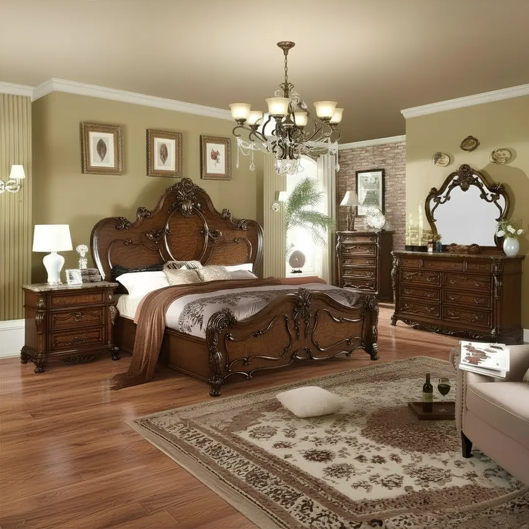 B7189-Q Queen 4 Pc Set By Mcferran | Mobilia Cleopatra 3 B7189-Q Queen 4 PC Set By Mcferran - Image 1