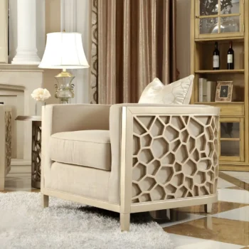 Luxury Champagne Victorian Chair HD-8911 By Homey Design | 3