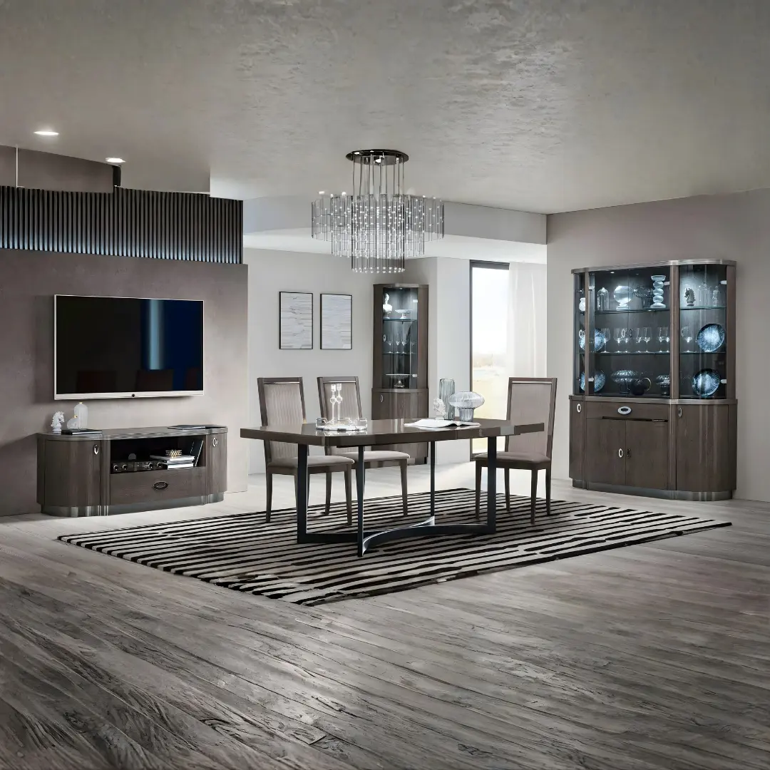Shiny Armonia Dining Room Set By Esf Furniture | Mobilia Cleopatra 3 Shiny Armonia Dining Room Set