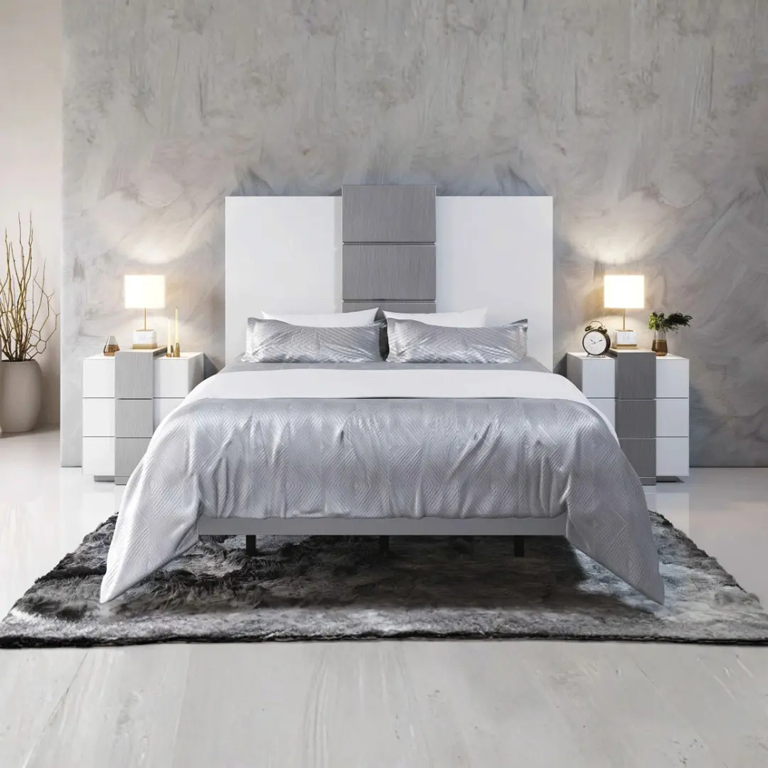 Mat Mx64 White Bedroom Set By Esf Furniture | Mobilia Cleopatra 3 Mat MX64 White Bedroom Set
