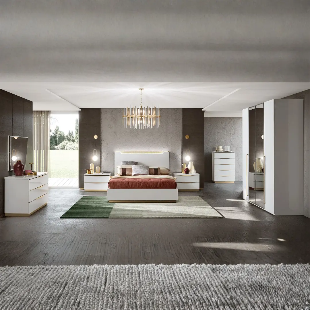 Italian Style Bedroom Shiny Kharma By Esf Furniture | Mobilia Cleopatra 3 Italian Style Bedroom Shiny Kharma