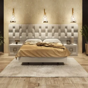 MX63 White Velvet Bedroom Set