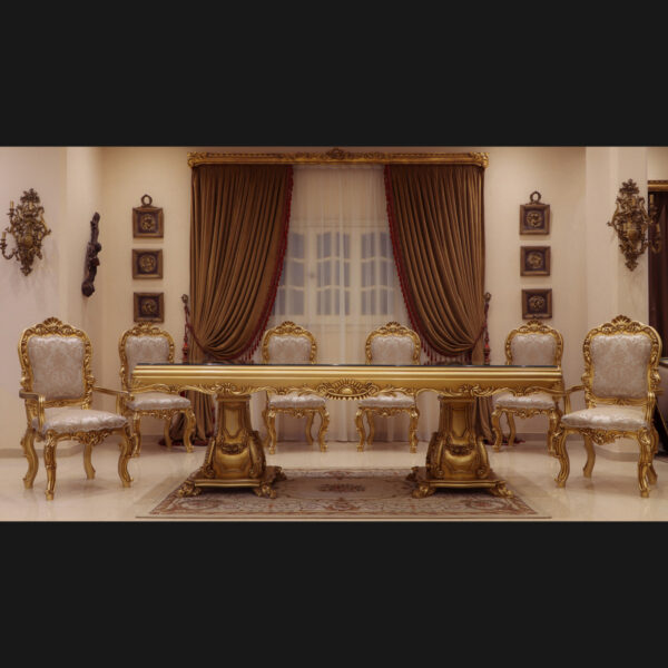 Handmade Palace Gold Dinning Table - Image 2