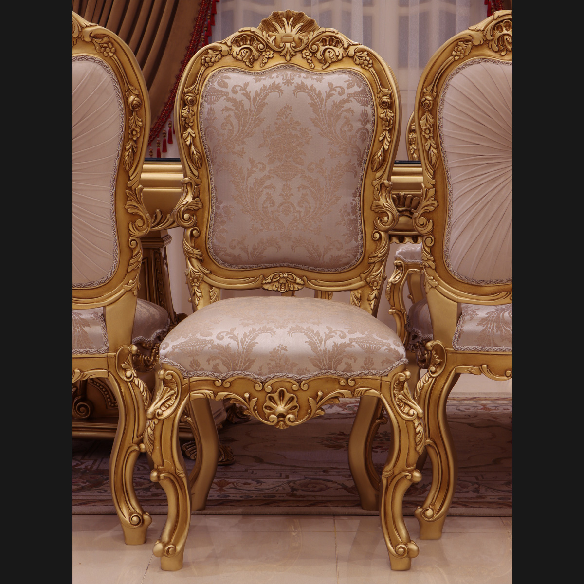Handmade Palace Gold Dinning Side Chair | Mobilia Cleopatra 3 Handmade Palace Gold Dinning Side Chair - Image 1