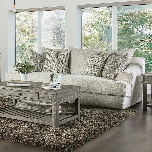 Off-White Moorpark Sofa Sm6092-Sf By Furniture Of America. | Mobilia Cleopatra 3 Off-White MOORPARK SOFA SM6092-SF by Furniture of America. - Image 1